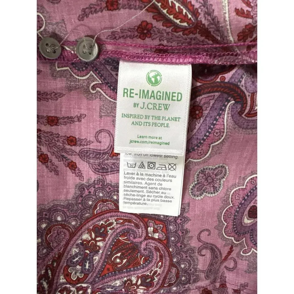 J.Crew Women's Purple Paisley Patterned Button-Up shirt size 6 - Picture 6 of 9